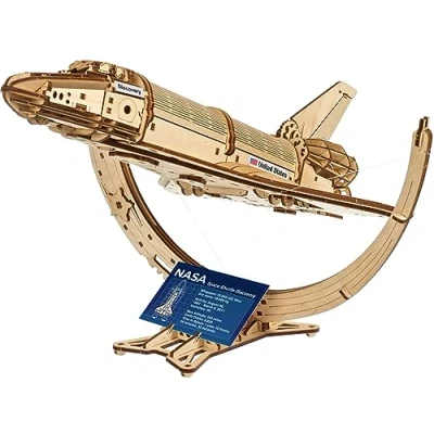 Image de UGEARS Navette Spatiale Discovery de la NASA Maquette en Bois à Construire Puzzle 3D l&#039;échelle 1:96 Construction Adulte pour Les Passionnés d&#039;Espace et Modélisme
