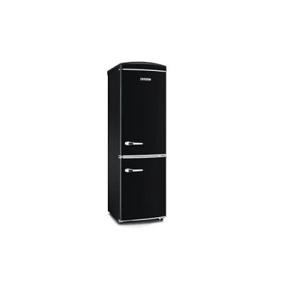 Image de SEVERIN Réfrigérateur Congélateur combiné Total NoFrost, Pose libre, Largeur 60 cm, 315 L, Classe E, Veggibox inclus, Rétro, Noir, RKG 8998