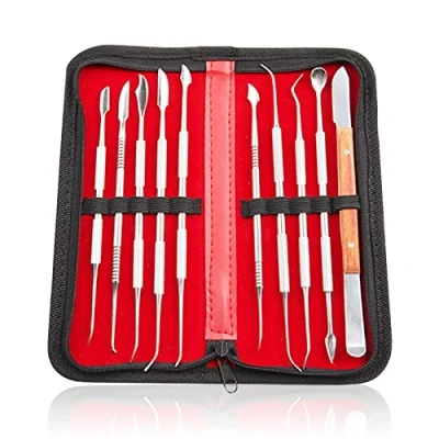 Image de Outils de Sculpture Outil Modelage: Nizirioo 10 Pcs Poterie avec Sac Rangement, Double Extrémité pour Sculpte, Kit Sculpter la Cire, L&#039;argile et