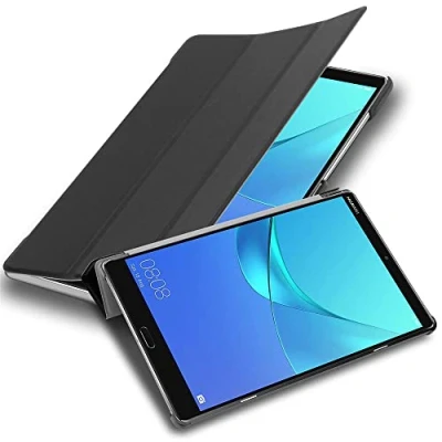 Image de cadorabo Coque Tablette pour Huawei MediaPad M5 8 (8.4&quot; Zoll) en Noir Satin Housse Protection Très Fine Similicuir Style Livre avec Auto Wake Up et Stand Horizontal