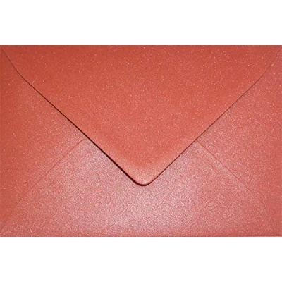 Image de Netuno 100 enveloppes rouges nacrées B6 125x175mm Aster Metallic Ruby rabat pointu brillantes métallisées pour invitations anniversaires mariage cartes de vœux Noël