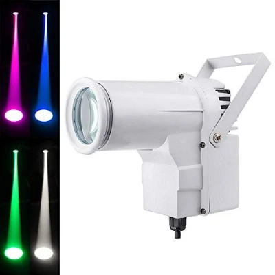 Image de jindaaudio Projecteurs pin spot, 12W RGBW 4 in 1 Spotlight LED Blanche Faisceau, DJ Disco Pinspot Lumière pour Boules à facettes