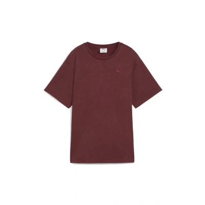Image de Puma Essentials Elevated Relaxed WASH Tshirt basique, Femme, Taille: XS, Ruby shimmer