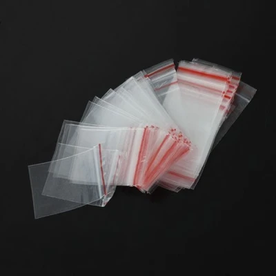 Image de Lot de 100 sachets en plastique transparent refermables et réutilisables avec fermeture éclair 4 x 6 cm
