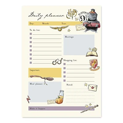Image de Grupo Erik Bloc Notes A5 Harry Potter, Planning Journalier Daily Planner, To Do List, Papeterie de Bureau, Planificateur, Blocs Mémo, Fournitures Scolaires