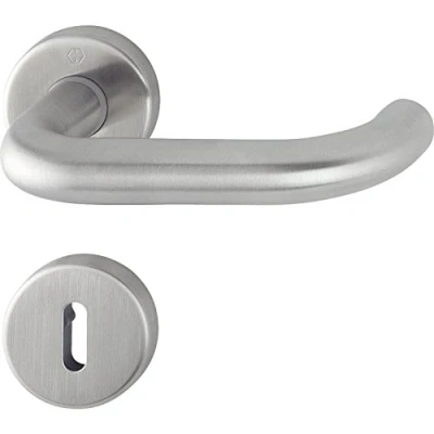 Image de Hoppe Paris 3286307 Poignée de porte avec rosace BB Serrure à pêne dormant Acier Inoxydable Satiné