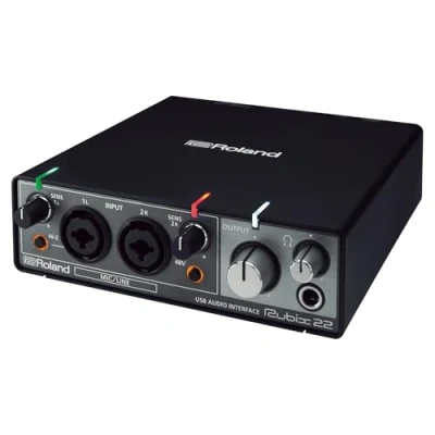 Image de interface audio USB RUBIX22 Roland, haute résolution 2 entrées + sorties pour Mac, PC et iPad