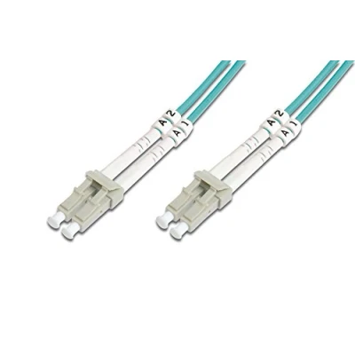 Image de DIGITUS DK 2533 15/3 Câble À Fibre Optique OM3 15 m LC à Duplex 1/10/40/100 Gbit/s MM Multimode LAN Type De : 50/125 Turquoise (Aqua)