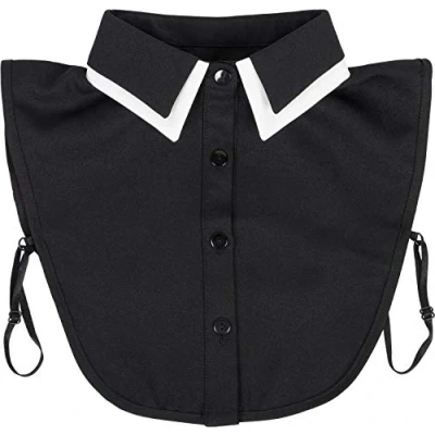 Image de styleBREAKER Faux col pour femmes avec un de couleur différente et une patte boutonnage, amovible blouses pulls 08020008, couleur:Noir blanc