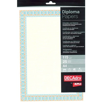 Image de Decadry OSD4053 25F de papier pour certificat 115 g/m² Orange/bleu Format A4