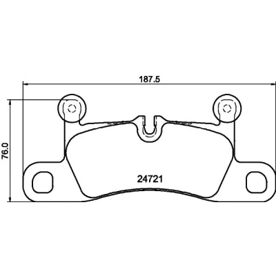 Image de HELLA 8DB 355 015 101 Jeu de plaquettes frein préparé pour indicateur d&#039;usure avec masses d&#039;équilibrage PORSCHE: Cayenne, VOLKSWAGEN: Touareg II