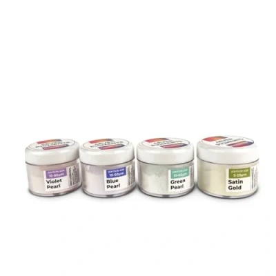 Image de SATIN POWER SET 4 pigments en poudre pour effets satinés et de qualité, compatibles avec les résines époxy, bougies, slime bien d&#039;autres matériaux
