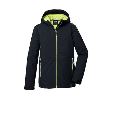Image de killtec Boy&#039;s Kos 321 Bys Sftshll Jckt Veste Softshell/veste D&#039;extérieur Avec Capuche, Noir, 116 EU