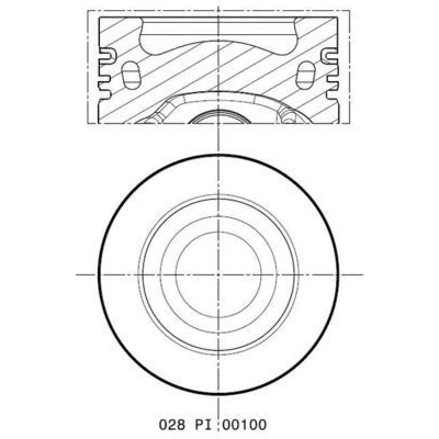 Image de MAHLE ORIGINAL 028 PI 00100 000 Piston 81,0 avec porte segment, canal de refroidissement VOLKSWAGEN: GOLF 6, Scirocco III, Tiguan I