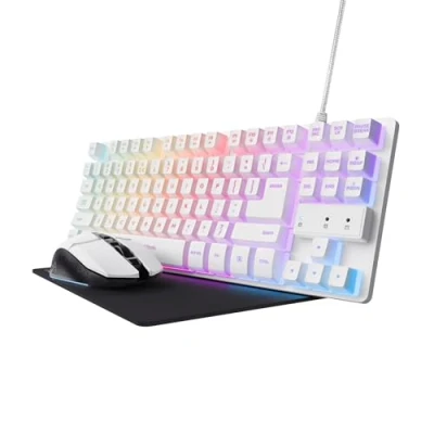 Image de Trust GXT 794W clavier Souris incluse Jouer USB QWERTY Italien Blanc Neuf