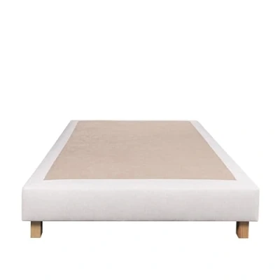Image de Luxury Literie Sommier tapissier 90x190, Beige, Gamme Prestige Hôtel, Bois Massif + Pieds offerts