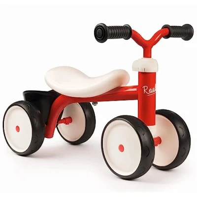 Image de Smoby Porteur Rookie Rouge Métal pour Enfant Dès 12 Mois Selle Incurvée Roues Silencieuses 721400