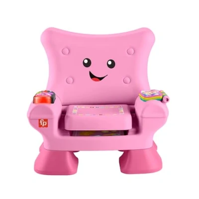 Image de Fisher Price Chaise Éveil Progressif Rires et de couleur rose avec musique, lumières activités à partir 1 an, version multilingue