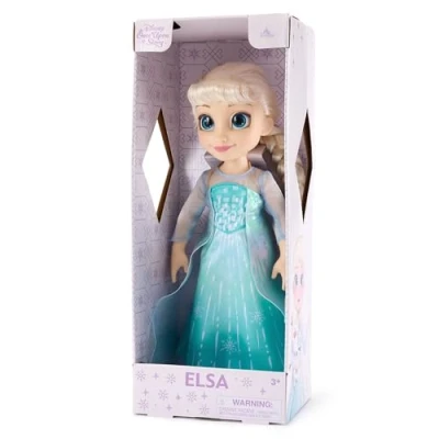 Image de Disney Store Official Poupée Elsa avec Mini Brosse à Cheveux, La Reine des Neiges, 40,5 cm/16&quot;, Collection Once Upon a Story, partir de 3 Ans