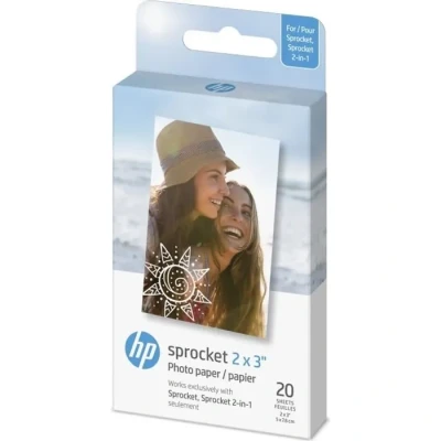 Image de HP 2x3&quot; Papier photo Zink de qualité supérieure (20 feuilles) compatible avec l&#039;imprimante portable Sprocket