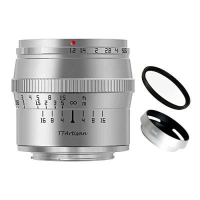Image de TTArtisan Objectif 50 mm F1.2 APS C Mise au point manuelle grande ouverture fixe pour appareil photo Sony E Mount A6000 A6300 A6400 A7C A7RII A7RIII A7II A7III A7SII A7SIII A9
