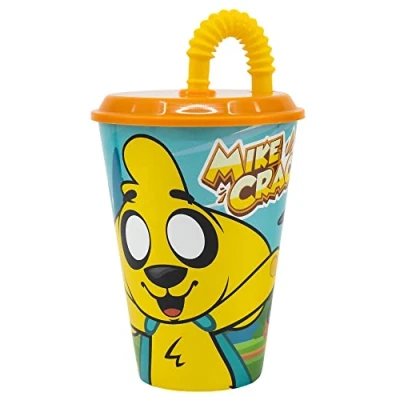 Image de GOBELET RÉUTILISABLE POUR ENFANTS AVEC PAILLE EN PLASTIQUE SANS BPA 430 ML MIKECRACK
