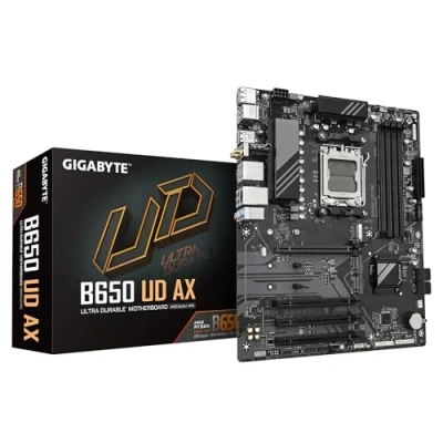 Image de GIGABYTE Carte mère B650 UD AX Processeurs AMD Ryzen série 9000, 6+2+2 Phases VRM, jusqu&#039;à 7600 MHz DDR5 (OC), 1 PCIe 5.0 + 2 x 4.0 M.2, GbE LAN, WiFi 6, USB 3.2 Gen