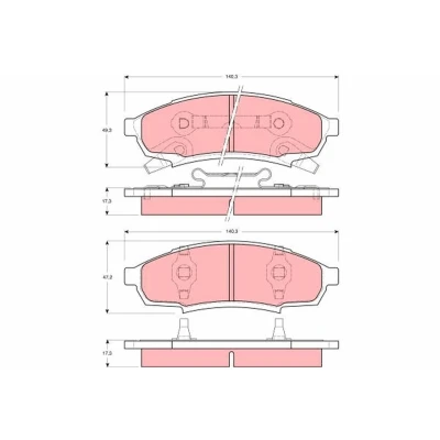 Image de TRW GDB4014 Jeu de plaquettes frein contact signal d&#039;usure inclus