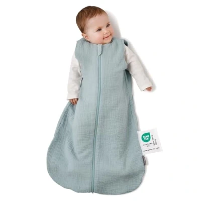 Image de LaLoona Gigoteuse Ete, Turbulette Tog 0 5 sans Manche, Légère, 100% Coton Mousseline, OekoTex Vert Menthe (110 cm)