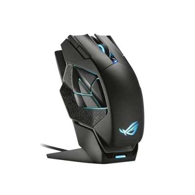 Image de ASUS ROG Spatha X Souris gaming sans fil (base de chargement magnétique, 12 boutons programmables, 19000 DPI, socket Push Fit exclusif pour Switches, Micro Paracord, Aura Sync RGB)