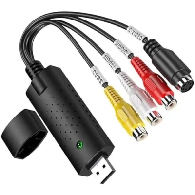 Image de Lonnalee Convertisseur de Fichiers Numérisé USB 2.0 Audio/vidéo, Carte Capture Vidéo Clé 2.0, pour Windows 10/8/7/XP, Mac