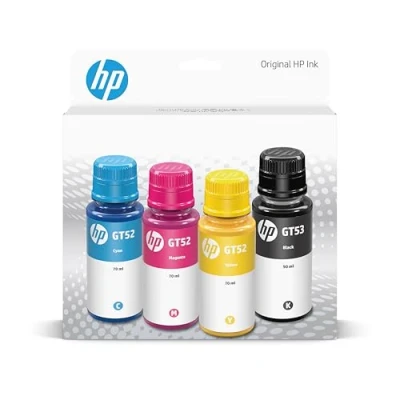 Image de HP GT52 CMY/GT53XL Lot de 4 bouteilles d&#039;encre Noir