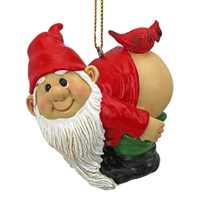 Image de Design Toscano QM17011 Boule de Noël Jardin Gnomes Figurine Loonie Moonie Gnome Méchant Mooning Statues