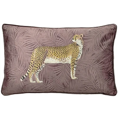 Image de Paoletti Coussin Cheetah Forêt Couverture, Velours, Rougir, 30 x 50cm