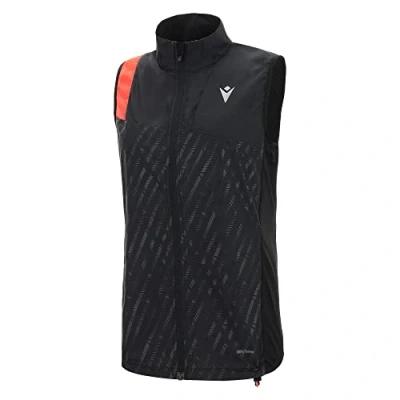 Image de Macron Run Scc Elsa Reflex W Break Gilet Blk/Ncor WMN Coupe Vent Femme, Noir, S