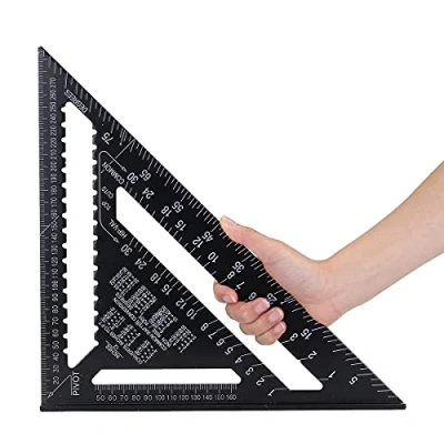 Image de 12 Pouces Équerre d&#039;Aluminium Outil Triangle, 12&quot; Rapporteur d&#039;angle de Règle Triangle Mesure pour Ingénieur Charpentier, Toiture, Bâtiment (Système Métrique)