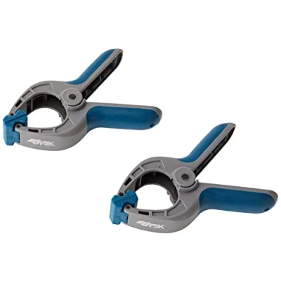 Image de Ferrestock FSKPRS001 Lot de 2 pinces serrage à Ressort Poignée antidérapante Mâchoires rotatives extra fort Ouverture maximale 39 mm Profondeur 40 x
