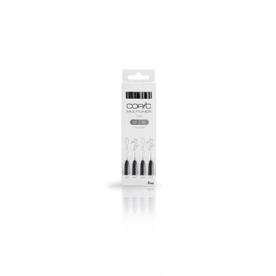 Image de Copic Multiliner Set, Grey, 4 stylos fins en 2 couleurs et épaisseurs de trait différentes, à dessin pointe fine encre pigmentée résistante l&#039;eau