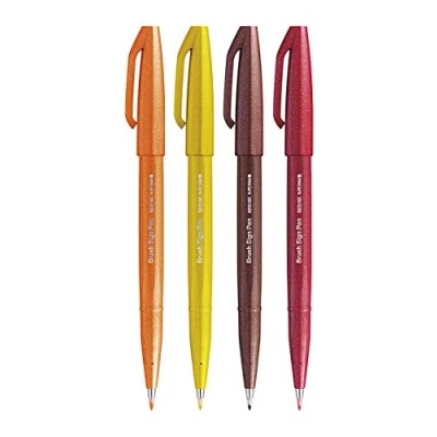 Image de Pentel SES15C Brush Sign Pen Set de 4 pièces assortiment automne