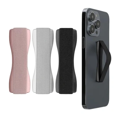 Image de kwmobile 3X Support Doigt Smartphone Accessoire pour téléphone Portable Sangle poignée Dos Noir argenté Or Rose