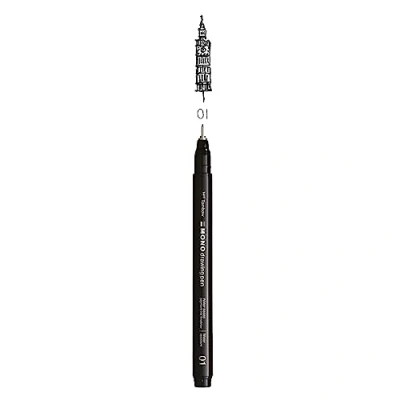 Image de Tombow Fineliner MONO drawing pen, largeur de trait 01 (env. 0,25 mm), encre pigmentée, résistante à l&#039;eau et la lumière, pour les croquis, illustrer dessiner, noir, WS EFL H