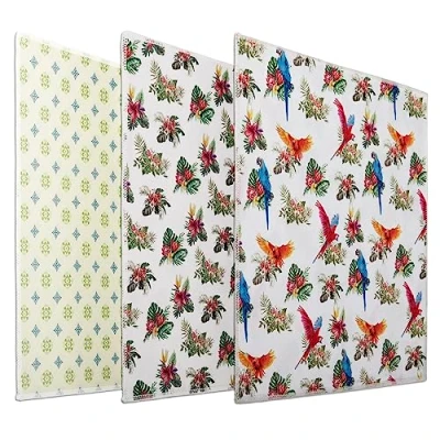 Image de Chiffons en microfibres dans différentes combinaisons/lingettes lunettes/chiffons de nettoyage lunettes avec motif (Paquet 3, 20 x cm, Flora)