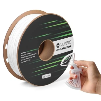 Image de SainSmart Filament TPU High Flowability Solid Color 1,75 mm pour impression à grande vitesse 500 mm/s, 1 kg, blanc