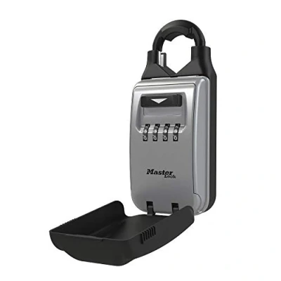 Image de Master Lock 5420EC Set Your Own Boîte de serrure portable à combinaison avec anse réglable, noir, capacité 6 clés