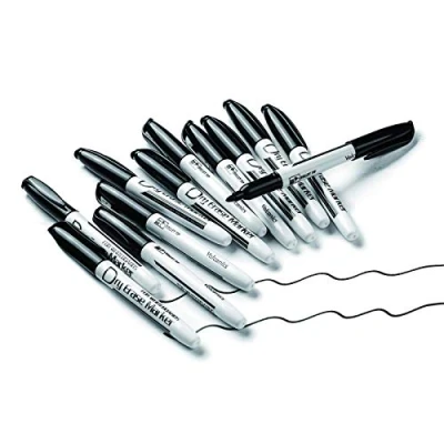 Image de Lot de 12 marqueurs effaçables à sec pour tableau blanc, faible odeur