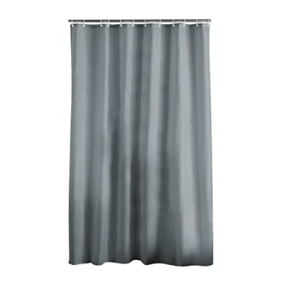 Image de douceur d&#039;interieur ESSENCIA Rideau de Douche avec Crochets, Polyester, Anthracite, 180 x 200 cm