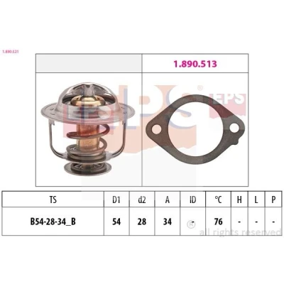 Image de EPS 1.880.521 Thermostat d&#039;eau 76 54 Made in Italy OE Equivalent MITSUBISHI: PAJERO 1, L200 II Pick up, 1 Canvas Top