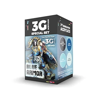 Image de AK Acrylics 3Gen WARGAME SET AK1063 BLUE ARMOR (4x17ml)