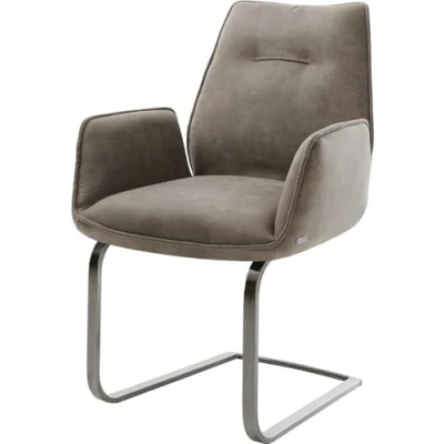 Image de cantilever Zoa Flex microvelours taupe vintage pied plat grafiete ressorts ensachés