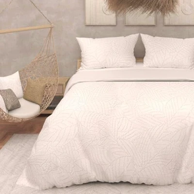 Image de Intemporel Parure Housse de Couette 3D Microfibre 240x220 cm Maya Blanc, par Soleil d&#039;Ocre